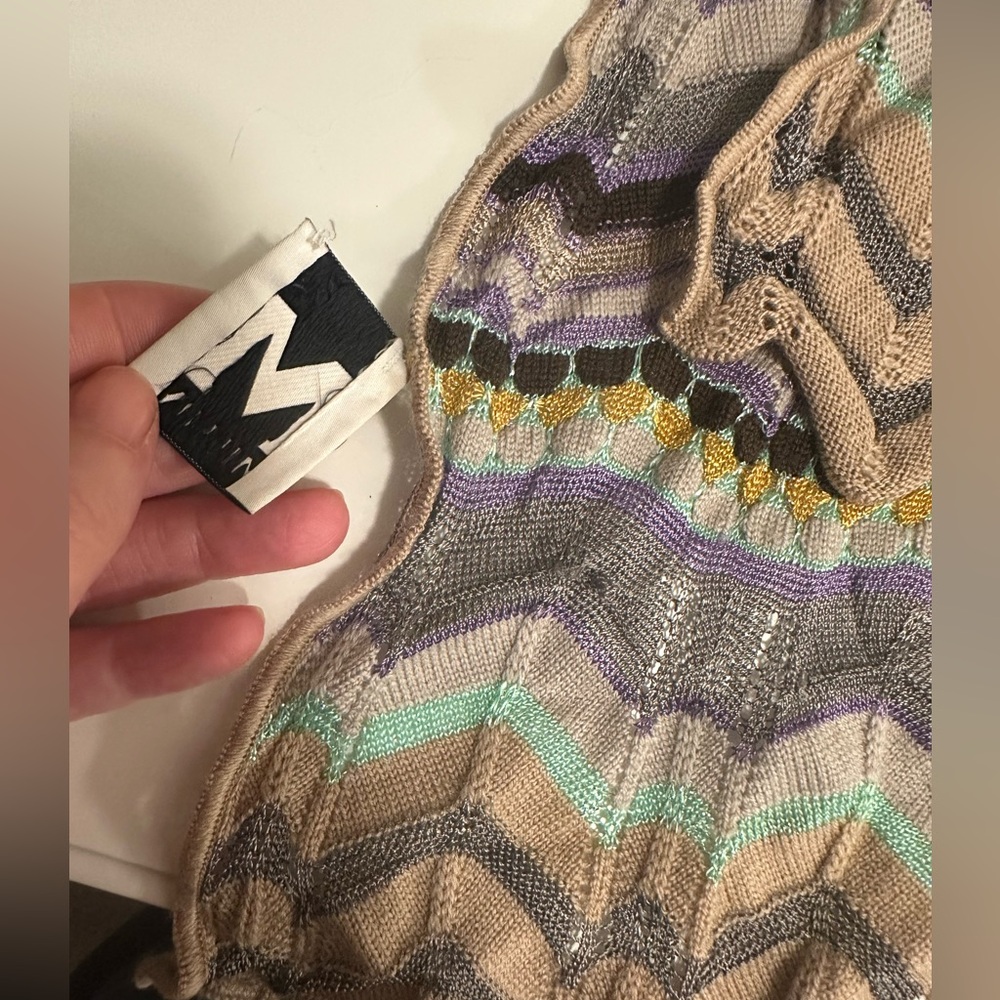 MISSONI CHEVRON WOVEN WOOL SKINNY SCARF - Picture 3 of 8